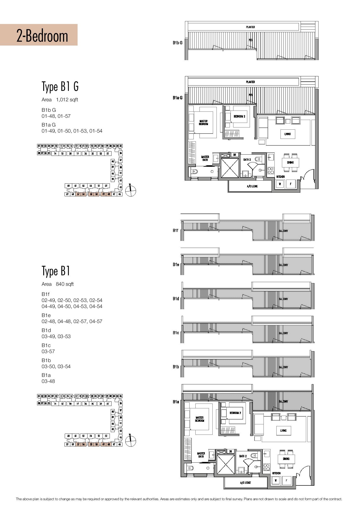 Seletar Park Residence 2 Bedroom Type B1G Floor Plans