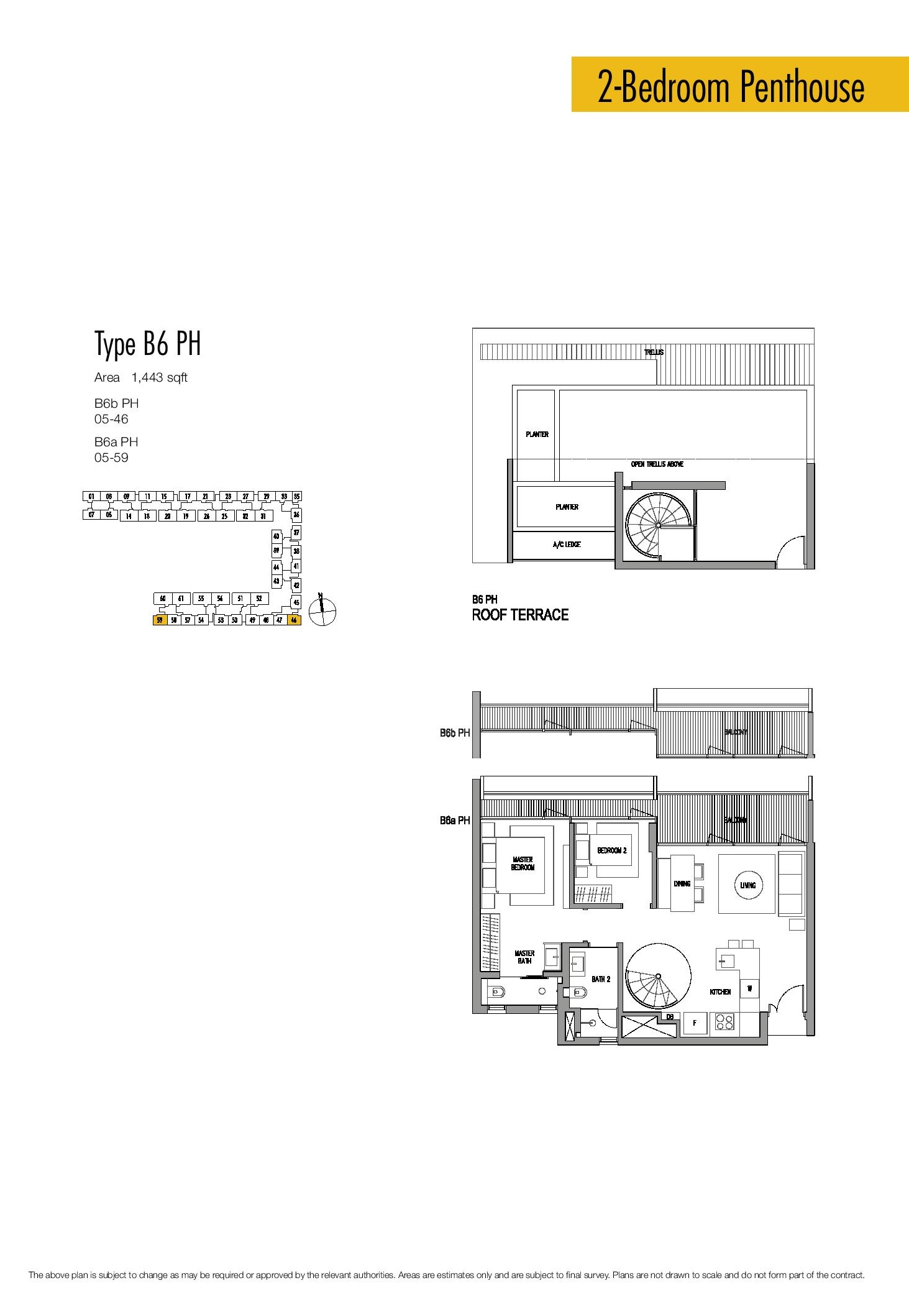 Seletar Park Residence 2 Bedroom Penthouse Type B6 PH Floor Plans